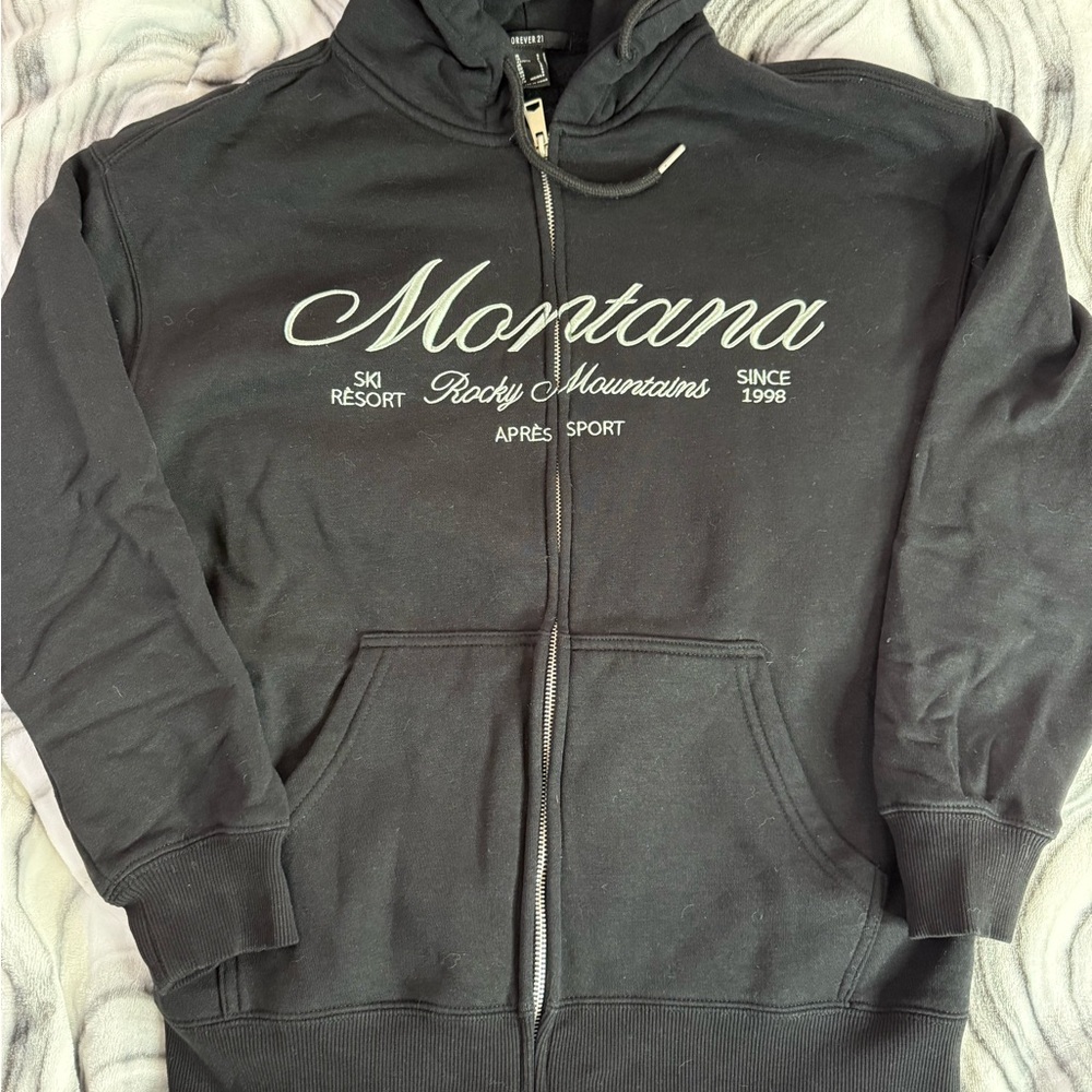 Forever 21 Charcoal Zip-Up Hoodie